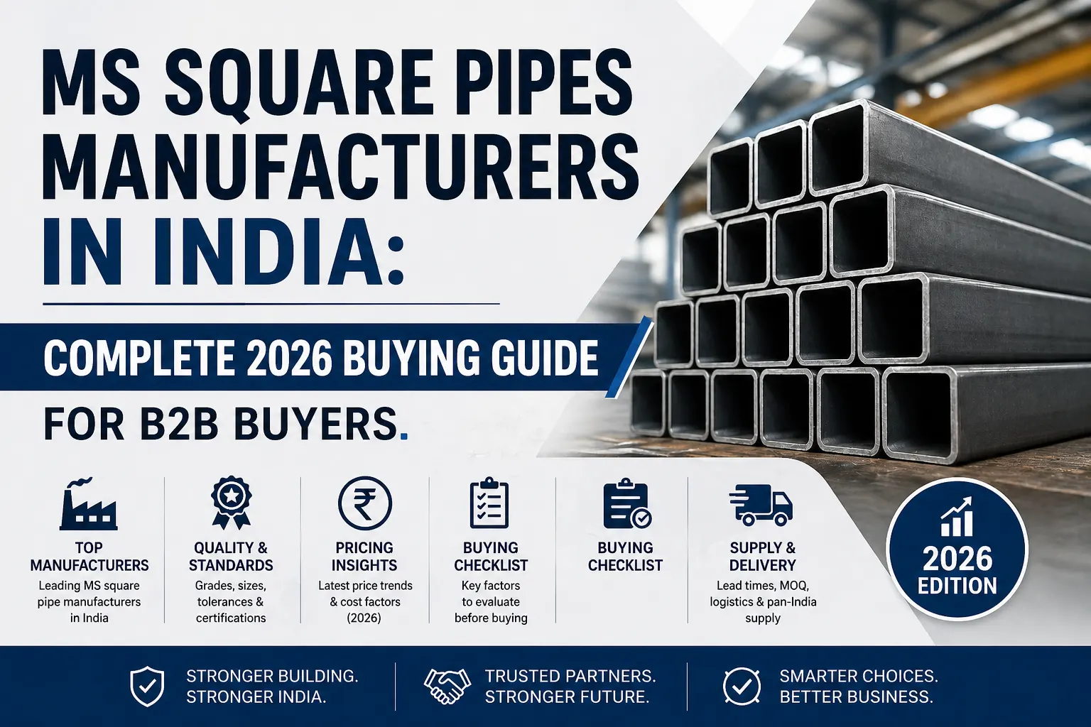 MS Square Pipes Manufacturers in India | 2026 B2B Buying Guide